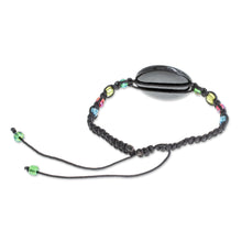 Load image into Gallery viewer, Toucan Glass Beaded Macrame Pendant Bracelet from Costa Rica - Rainbow-Billed Toucan | NOVICA