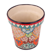 Load image into Gallery viewer, Talavera Style Colorful Floral Ceramic Flower Pot (6.5 inch) - Sunlit Garden | NOVICA