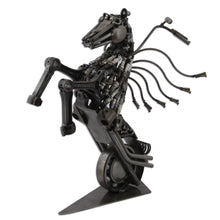 Load image into Gallery viewer, Upcycled Metal Motorcycle Horse Sculpture from Mexico - Iron Horse | NOVICA