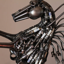 Load image into Gallery viewer, Upcycled Metal Motorcycle Horse Sculpture from Mexico - Iron Horse | NOVICA