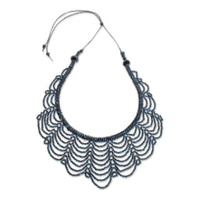 Load image into Gallery viewer, Blue Ceramic Beaded Strand Necklace from Guatemala - Calm Rain in Blue | NOVICA