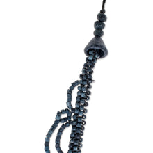 Load image into Gallery viewer, Blue Ceramic Beaded Strand Necklace from Guatemala - Calm Rain in Blue | NOVICA