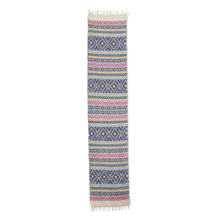 Load image into Gallery viewer, Handwoven Cotton Table Runner in Blue from Guatemala - Guatemala is Life | NOVICA