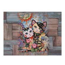 Load image into Gallery viewer, Cat-Themed Decoupage Wood Decorative Box from Mexico - Floral Cats | NOVICA