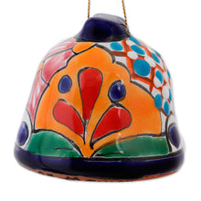 Load image into Gallery viewer, Bell-Shaped Talavera-Style Ceramic Ornaments (Pair) - Talavera Bells | NOVICA