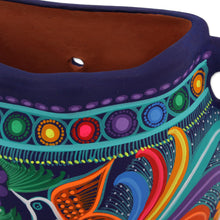 Load image into Gallery viewer, Hand-Painted Floral Ceramic Wall Planter from Mexico - Desires of the Garden | NOVICA