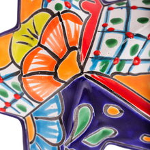 Load image into Gallery viewer, Hand-Painted Talavera-Style Ceramic Star Wall Sculpture - Talavera Star | NOVICA