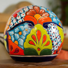 Load image into Gallery viewer, Floral Talavera-Style Ceramic Decorative Accent from Mexico - Summer Designs | NOVICA