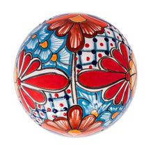 Load image into Gallery viewer, Floral Talavera-Style Ceramic Decorative Accent from Mexico - Summer Designs | NOVICA