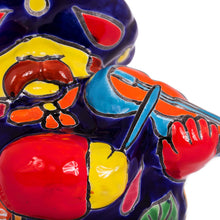 Load image into Gallery viewer, Talavera-Style Ceramic Figurine of a Mariachi with a Violin - Violin Mariachi | NOVICA