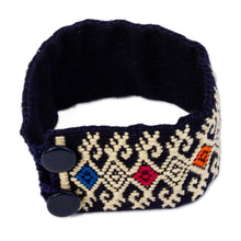 Load image into Gallery viewer, Ochre Geometric Cotton Wristband Bracelet from Mexico - Geometric Days | NOVICA