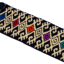 Load image into Gallery viewer, Ochre Geometric Cotton Wristband Bracelet from Mexico - Geometric Days | NOVICA