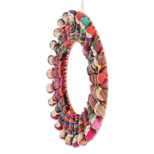Load image into Gallery viewer, Cotton Worry Doll Wreath from Guatemala - Quitapena Happiness | NOVICA