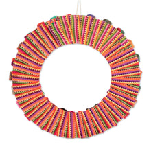Load image into Gallery viewer, Cotton Worry Doll Wreath from Guatemala - Quitapena Happiness | NOVICA