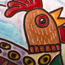 Load image into Gallery viewer, Rooster-Themed Ceramic Wall Art from Mexico - Rooster Under the Sun | NOVICA