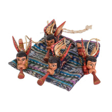 Load image into Gallery viewer, Pinewood Angel Ornaments from Guatemala (Set of 4) - Angelic Announcement | NOVICA