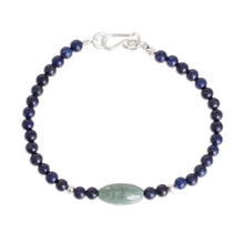 Load image into Gallery viewer, Jade and Lapis Lazuli Beaded Bracelet from Guatemala - Cool Serenity | NOVICA