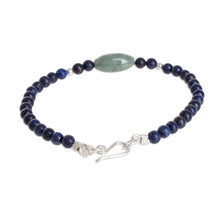 Load image into Gallery viewer, Jade and Lapis Lazuli Beaded Bracelet from Guatemala - Cool Serenity | NOVICA