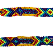 Load image into Gallery viewer, Colorful Geometric Cotton Wristband Bracelets (Set of 3) - Artisanal Geometry | NOVICA