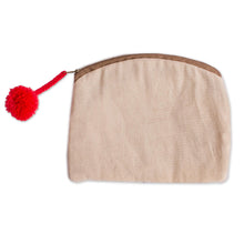 Load image into Gallery viewer, Floral Embroidered Cotton Clutch in Ivory from Mexico - Ivory Garden | NOVICA