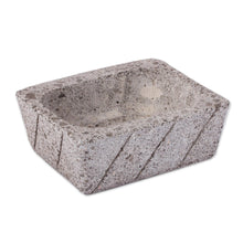 Load image into Gallery viewer, Striped Rectangular Reclaimed Stone Flower Pot from Mexico - Striped Gardener | NOVICA