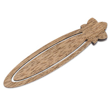 Load image into Gallery viewer, Floral Teak Wood Bookmark from Costa Rica - Sarchi Flower | NOVICA