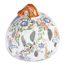 Load image into Gallery viewer, Talavera-Style Ceramic Pumpkin Lantern from Mexico - Floral Pumpkin | NOVICA