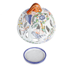 Load image into Gallery viewer, Talavera-Style Ceramic Pumpkin Lantern from Mexico - Floral Pumpkin | NOVICA