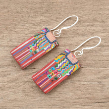 Load image into Gallery viewer, Cultural Hand-Painted Wood Dangle Earrings from Guatemala - San Juan La Laguna | NOVICA