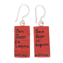Load image into Gallery viewer, Cultural Hand-Painted Wood Dangle Earrings from Guatemala - San Juan La Laguna | NOVICA