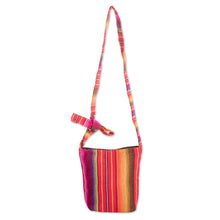 Load image into Gallery viewer, Rainbow Striped Cotton Sling from Guatemala - Rainbow of Love | NOVICA