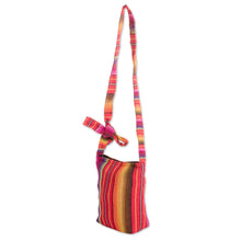 Load image into Gallery viewer, Rainbow Striped Cotton Sling from Guatemala - Rainbow of Love | NOVICA