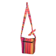 Load image into Gallery viewer, Rainbow Striped Cotton Sling from Guatemala - Rainbow of Love | NOVICA