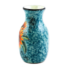 Load image into Gallery viewer, Unique Hand Painted Sunflower Themed Vase - Sunflower Brilliance | NOVICA