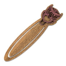 Load image into Gallery viewer, Handcrafted Recycled Teak Wise Owl Theme Bookmark - Wisdom of the Owl | NOVICA