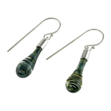 Load image into Gallery viewer, Costa Rica Artisan Crafted Art Glass Earrings with Silver - Cool Vortex | NOVICA