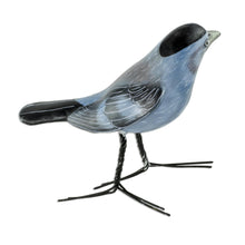 Load image into Gallery viewer, Guatemalan Handcrafted Posable Ceramic Catbird Figurine - Grey Catbird | NOVICA