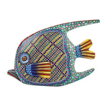 Load image into Gallery viewer, 12-inch Hand Carved and Painted Alebrije Fish Sculpture - Zapotec Fish | NOVICA