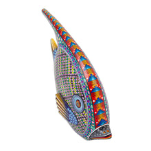 Load image into Gallery viewer, 12-inch Hand Carved and Painted Alebrije Fish Sculpture - Zapotec Fish | NOVICA