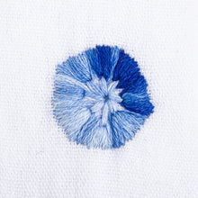 Load image into Gallery viewer, Handwoven White Cotton Bookmark with Blue Embroidery - San Cristobal Skies | NOVICA
