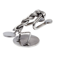 Load image into Gallery viewer, Hand Crafted Metal Sculpture of Crow Yoga Pose - Crow Pose I | NOVICA