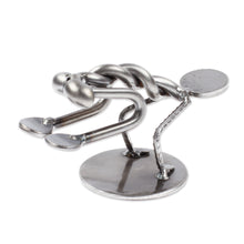Load image into Gallery viewer, Hand Crafted Metal Sculpture of Crow Yoga Pose - Crow Pose I | NOVICA