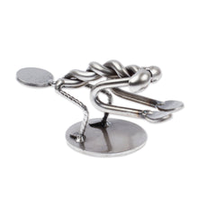 Load image into Gallery viewer, Hand Crafted Metal Sculpture of Crow Yoga Pose - Crow Pose I | NOVICA