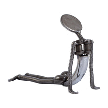 Load image into Gallery viewer, Cobra Pose Yoga Recycled Metal Sculpture - Cobra Pose I | NOVICA
