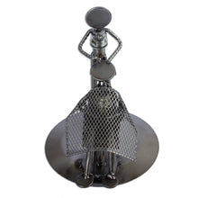 Load image into Gallery viewer, Rustic Metal Sculpture of Barber from Mexico - Rustic Barber | NOVICA