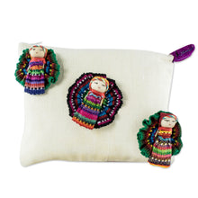 Load image into Gallery viewer, Artisan Crafted Worry Doll Cosmetic Bag - Travel Companions | NOVICA