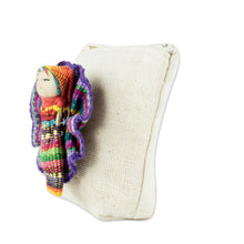 Load image into Gallery viewer, Handmade Cotton Coin Purse with Worry Doll - Helpful Friend | NOVICA