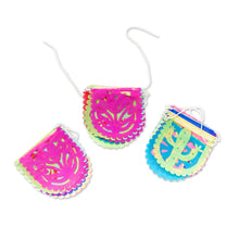 Load image into Gallery viewer, Mini Mexican Tissue Paper Party Garlands (Set of 3) - Tierra Nativa | NOVICA