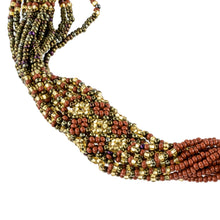 Load image into Gallery viewer, Beaded Long Necklace in Gold and Bronze - Gold and Bronze Harmony | NOVICA