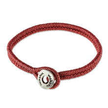 Load image into Gallery viewer, Red Macrame Wristband Bracelet - Far Reaches | NOVICA